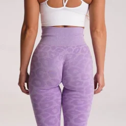 Women's Yoga Pants Yoga Leggings High Waist Yoga Gym Workout Pilates Tights Leopard Print Black Purple Fuchsia Sports Activewear Stretchy Slim