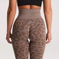 Women's Yoga Pants Yoga Leggings High Waist Yoga Gym Workout Pilates Tights Leopard Print Black Purple Fuchsia Sports Activewear Stretchy Slim