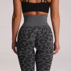 Women's Yoga Pants Yoga Leggings High Waist Yoga Gym Workout Pilates Tights Leopard Print Black Purple Fuchsia Sports Activewear Stretchy Slim