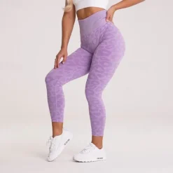 Women's Yoga Pants Yoga Leggings High Waist Yoga Gym Workout Pilates Tights Leopard Print Black Purple Fuchsia Sports Activewear Stretchy Slim