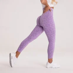 Women's Yoga Pants Yoga Leggings High Waist Yoga Gym Workout Pilates Tights Leopard Print Black Purple Fuchsia Sports Activewear Stretchy Slim