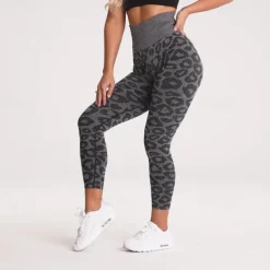 Women's Yoga Pants Yoga Leggings High Waist Yoga Gym Workout Pilates Tights Leopard Print Black Purple Fuchsia Sports Activewear Stretchy Slim