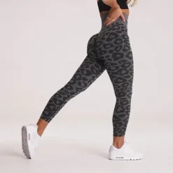 Women's Yoga Pants Yoga Leggings High Waist Yoga Gym Workout Pilates Tights Leopard Print Black Purple Fuchsia Sports Activewear Stretchy Slim