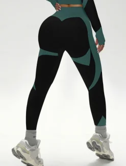 Women's Yoga Pants Yoga Leggings High Waist Yoga Gym Workout Pilates Tights Color Block Black Pink Army Green Fall Sports Activewear Stretchy Slim