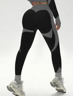 Women's Yoga Pants Yoga Leggings High Waist Yoga Gym Workout Pilates Tights Color Block Black Pink Army Green Fall Sports Activewear Stretchy Slim