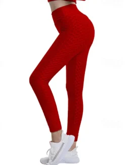 Women's Yoga Pants Yoga Leggings Basic Tummy Control Butt Lift High Waist Yoga Gym Workout Pilates Cropped Leggings Tights Fashion Black Pink Red Fall Winter Sports Activewear Stretchy Slim