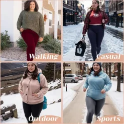 Women's Yoga Pants Yoga Leggings Fleece Lined Leggings Side Pockets Tummy Control Butt Lift High Waist Yoga Gym Workout Pilates Cropped Leggings Black Burgundy Dark Navy Fall Winter Sports Activewear