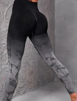 Women's Yoga Pants Yoga Leggings High Waist Yoga Gym Workout Pilates Tights Tie Dye Black White Pink Fall Sports Activewear Stretchy Slim