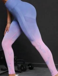 Women's Yoga Pants Yoga Leggings High Waist Yoga Gym Workout Pilates Tights Tie Dye Black White Pink Fall Sports Activewear Stretchy Slim