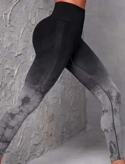 Women's Yoga Pants Yoga Leggings High Waist Yoga Gym Workout Pilates Tights Tie Dye Black White Pink Fall Sports Activewear Stretchy Slim