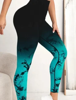 Women's Yoga Pants Yoga Leggings High Waist Yoga Gym Workout Pilates Tights Tie Dye Black White Pink Fall Sports Activewear Stretchy Slim