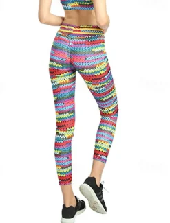 Women's Yoga Pants Yoga Leggings High Waist Yoga Gym Workout Pilates Tights Rainbow Fall Sports Activewear Stretchy Slim