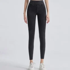 Women's Yoga Pants Yoga Leggings Jeggings Tummy Control Butt Lift High Waist Yoga Gym Workout Pilates Tights Dark Grey Black Blue Fall Winter Sports Activewear Stretchy Slim