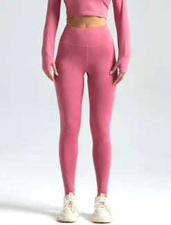 Women's Yoga Pants Yoga Leggings Tummy Control Butt Lift High Waist Yoga Gym Workout Pilates Tights Light Brown Black Ivory Spandex Fall Sports Activewear Stretchy Slim