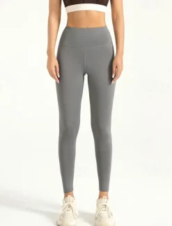 Women's Yoga Pants Yoga Leggings Tummy Control Butt Lift High Waist Yoga Gym Workout Pilates Tights Light Brown Black Ivory Spandex Fall Sports Activewear Stretchy Slim