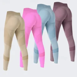 Women's Yoga Pants Yoga Leggings Patchwork High Waist Yoga Gym Workout Pilates Tights Black Pink Army Green Fall Sports Activewear Stretchy Slim