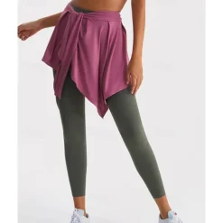 Women's Yoga Skirt Asymetric Hem Fitness Pants Black Blue Light Purple Sports Activewear Micro-elastic