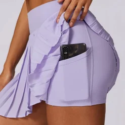 Women's Yoga Skirt Ruched with Phone Pocket High Waist Yoga Gym Workout Pilates Shorts Black White Sky Blue Sports Activewear Stretchy Slim