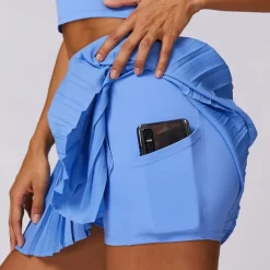 Women's Yoga Skirt Ruched with Phone Pocket High Waist Yoga Gym Workout Pilates Shorts Black White Sky Blue Sports Activewear Stretchy Slim