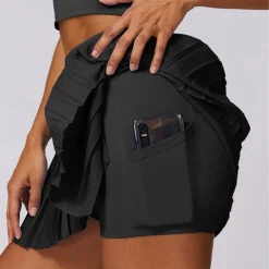 Women's Yoga Skirt Ruched with Phone Pocket High Waist Yoga Gym Workout Pilates Shorts Black White Sky Blue Sports Activewear Stretchy Slim