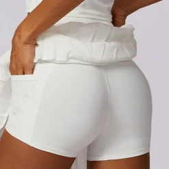 Women's Yoga Skirt Ruched with Phone Pocket High Waist Yoga Gym Workout Pilates Shorts Black White Sky Blue Sports Activewear Stretchy Slim