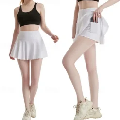 Women's Yoga Skirt with Phone Pocket High Waist Yoga Gym Workout Pilates Shorts Black White Light Purple Sports Activewear Stretchy Slim