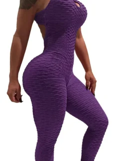Women's Yoga Suit Tracksuit Tiktok Scrunch Butt Criss Cross Yoga Fitness Gym Workout High Waist Bodysuit Romper Sports Butt Lift Tummy Control 4 Way Stretch Quick Dry High Elasticity Sports
