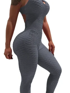 Women's Yoga Suit Tracksuit Tiktok Scrunch Butt Criss Cross Yoga Fitness Gym Workout High Waist Bodysuit Romper Sports Butt Lift Tummy Control 4 Way Stretch Quick Dry High Elasticity Sports
