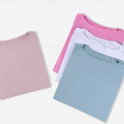 Women's Yoga Top Crew Neck Quick Dry Lightweight Breathable Split Long Sleeve Sports Solid Color Tee Tshirt Top For Running Fitness Yoga Loose Fit Activewear