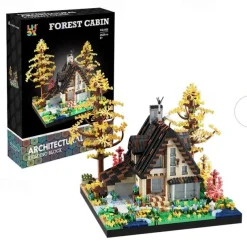 Wood Cabin Building Blocks Set-2688PCS/2635PCS Micro BricksForest Wood House Building Toy KitMiniature House Model Decorations Funny Birthday for Age8 Kids Adults