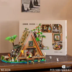 Wood Cabin Building Set Forest Log Cabin House Building Block Toy Christmas Gifts for Adults Boys Girls Aged 12 (1486 PCS)