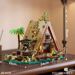 Wood Cabin Building Set Forest Log Cabin House Building Block Toy Christmas Gifts for Adults Boys Girls Aged 12 (1486 PCS)