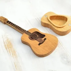 Wooden Acoustic Guitar Pick Box with Stand, Personalized Guitar Box for Pick