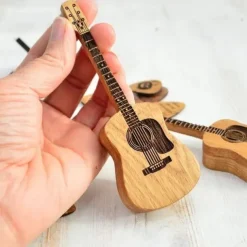 Wooden Acoustic Guitar Pick Box with Stand, Personalized Guitar Box for Pick
