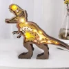 Wooden Animal Ornaments Led Light 3D Hollow Carving Home Room Decor Figurines Crafts Office Desk Bedroom Decoration Accessories