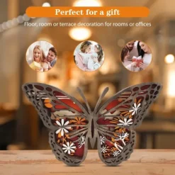 Wooden Animal Ornaments Led Light 3D Hollow Carving Home Room Decor Figurines Crafts Office Desk Bedroom Decoration Accessories