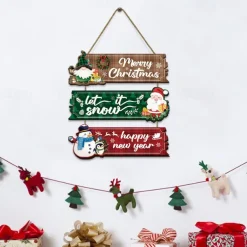 Wooden Christmas Listing Decoration Holiday Home Door Sign