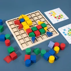 Wooden Creative Building Blocks - Develops Intellectual Skills Fosters Early Education Perfect as Halloween and Christmas Gift for Kids