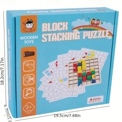 Wooden Creative Building Blocks - Develops Intellectual Skills Fosters Early Education Perfect as Halloween and Christmas Gift for Kids