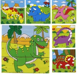 Wooden 3D Puzzle Puzzle For Children's Birthday Gifts Kindergarten Puzzle Toys Wooden 3d Building Block Six Sided Painting