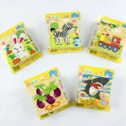 Wooden 3D Puzzle Puzzle For Children's Birthday Gifts Kindergarten Puzzle Toys Wooden 3d Building Block Six Sided Painting