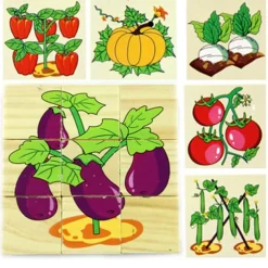 Wooden 3D Puzzle Puzzle For Children's Birthday Gifts Kindergarten Puzzle Toys Wooden 3d Building Block Six Sided Painting