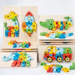 Wooden Early Education Cognition Children'S Educational Toys Building Wood Animal Transportation Shape Matching 3d Three-Dimensional Puzzle