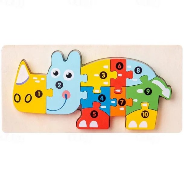 Wooden Early Education Cognition Children'S Educational Toys Building Wood Animal Transportation Shape Matching 3d Three-Dimensional Puzzle