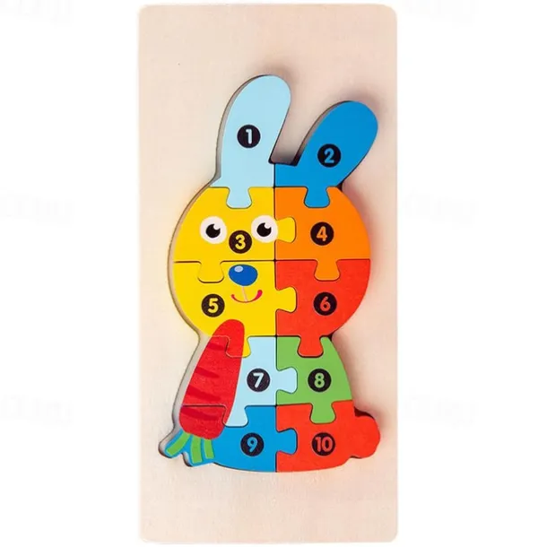 Wooden Early Education Cognition Children'S Educational Toys Building Wood Animal Transportation Shape Matching 3d Three-Dimensional Puzzle