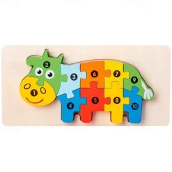 Wooden Early Education Cognition Children'S Educational Toys Building Wood Animal Transportation Shape Matching 3d Three-Dimensional Puzzle