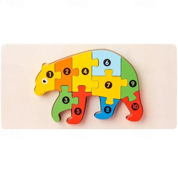 Wooden Early Education Cognition Children'S Educational Toys Building Wood Animal Transportation Shape Matching 3d Three-Dimensional Puzzle