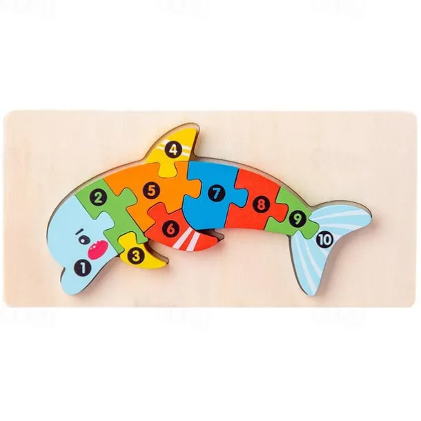 Wooden Early Education Cognition Children'S Educational Toys Building Wood Animal Transportation Shape Matching 3d Three-Dimensional Puzzle