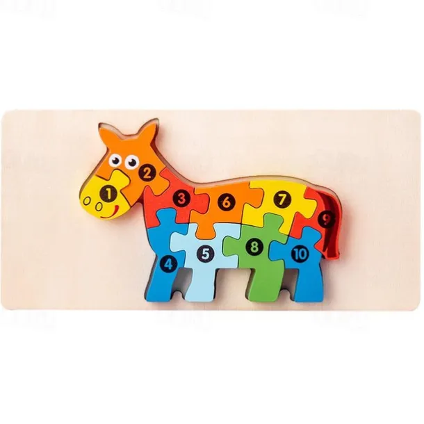 Wooden Early Education Cognition Children'S Educational Toys Building Wood Animal Transportation Shape Matching 3d Three-Dimensional Puzzle