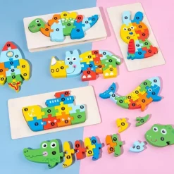 Wooden Early Education Cognition Children'S Educational Toys Building Wood Animal Transportation Shape Matching 3d Three-Dimensional Puzzle